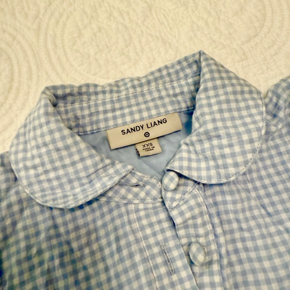 Sandy Liang x Target Blue Gingham 3/4-Sleeve Mini Dress – Size XXS - Picture 3 of 9